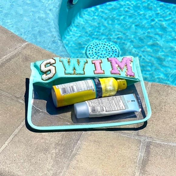 Chenille Letter Clear Pouch ~ in SWIMπ - Picture 5 of 6